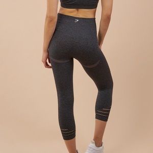Gymshark cropped black marl leggings